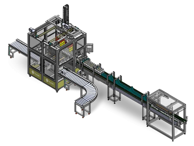 Double Head Robot Carton Filling Line